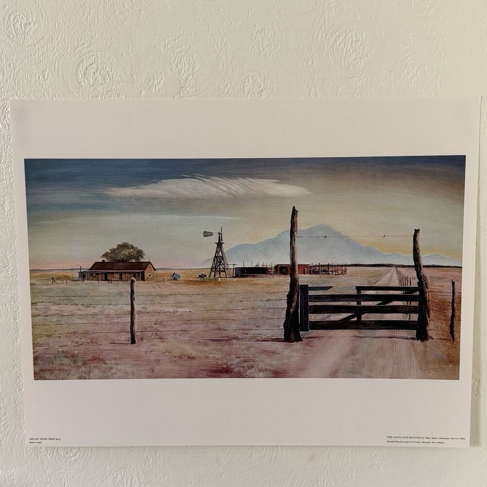 Peter Hurd The Gate and Beyond Vintage Print Japan Abram’s Roswell Museum